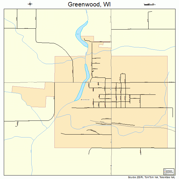 Greenwood, WI street map