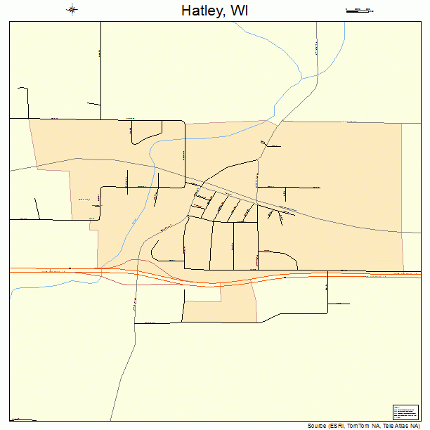 Hatley, WI street map