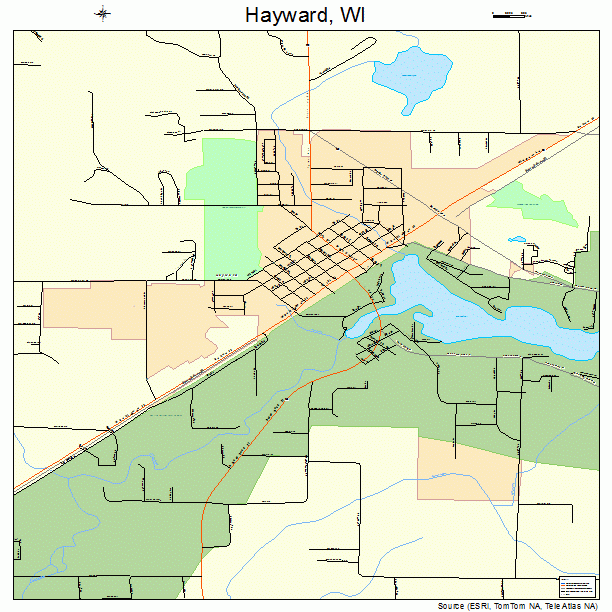Hayward, WI street map