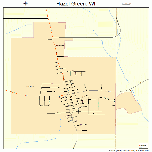 Hazel Green, WI street map