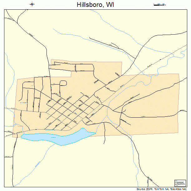 Hillsboro, WI street map