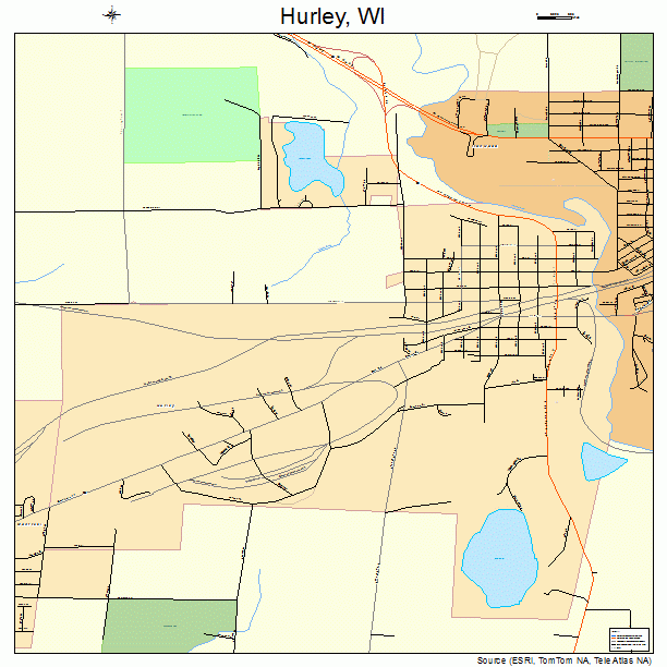 Hurley, WI street map
