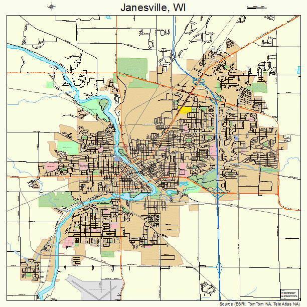 Janesville, WI street map