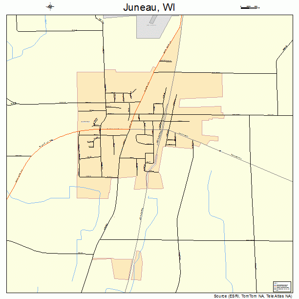 Juneau, WI street map