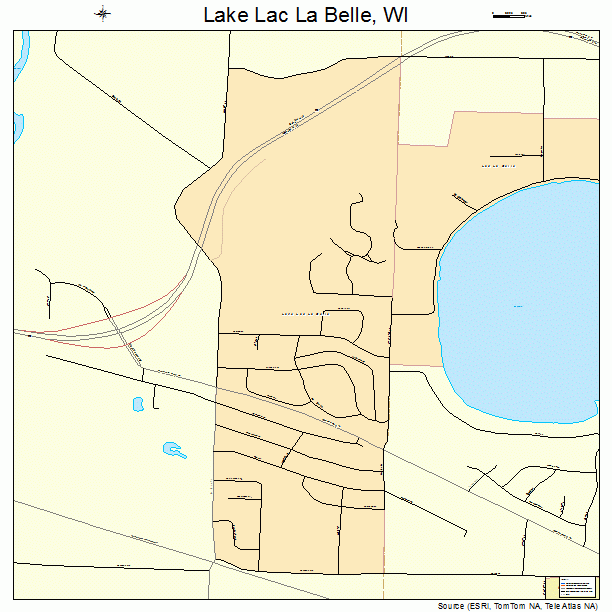 Lake Lac La Belle, WI street map