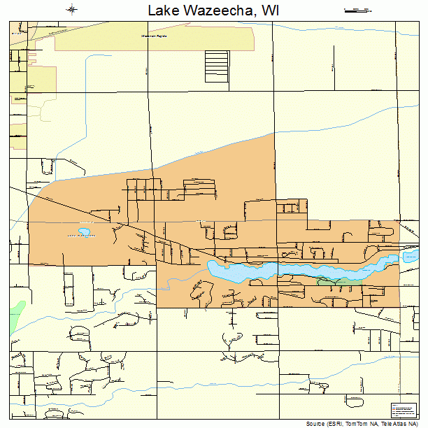 Lake Wazeecha, WI street map