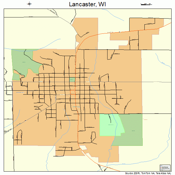 Lancaster, WI street map