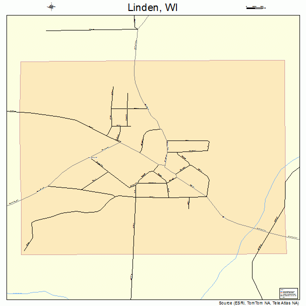 Linden, WI street map