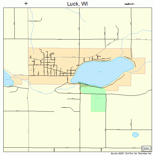 Luck, WI street map