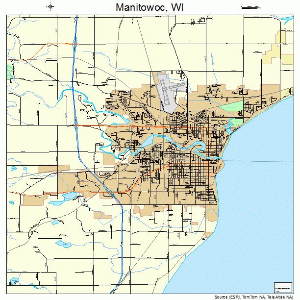 Manitowoc, WI street map