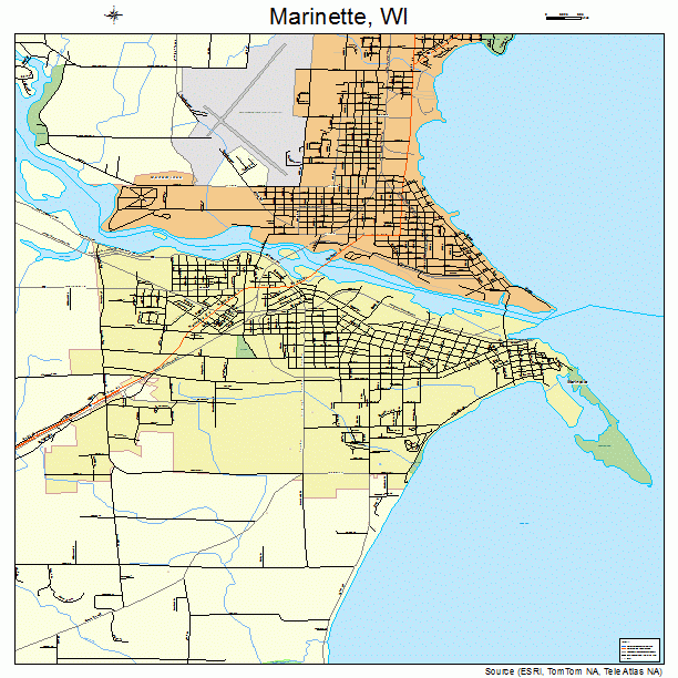 Marinette, WI street map