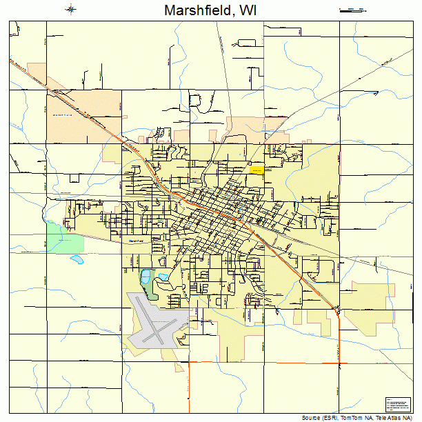 Marshfield, WI street map