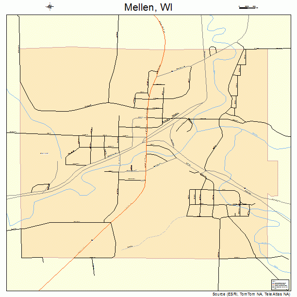 Mellen, WI street map