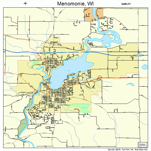 Menomonie, WI street map