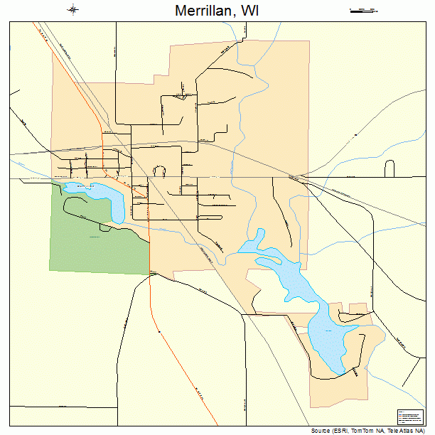 Merrillan, WI street map