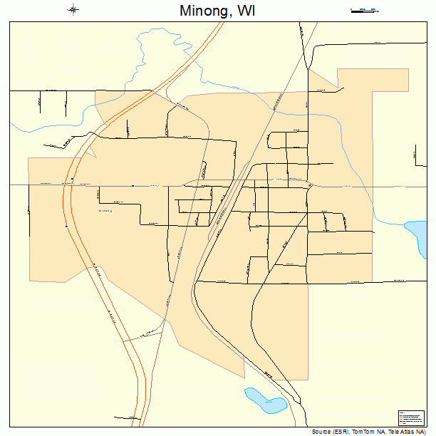 Minong, WI street map