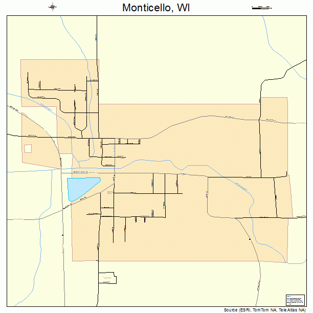 Monticello, WI street map