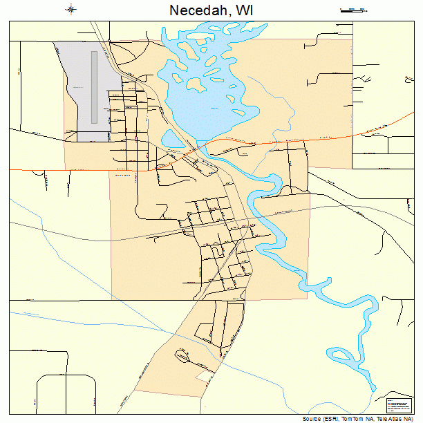 Necedah, WI street map
