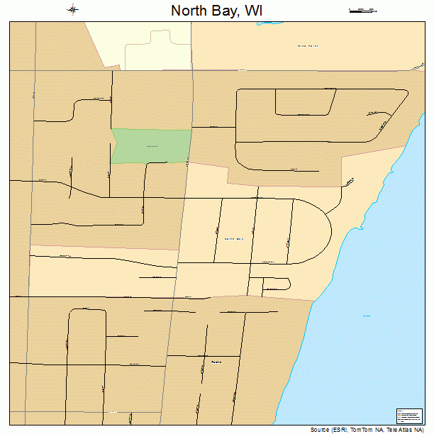 North Bay, WI street map