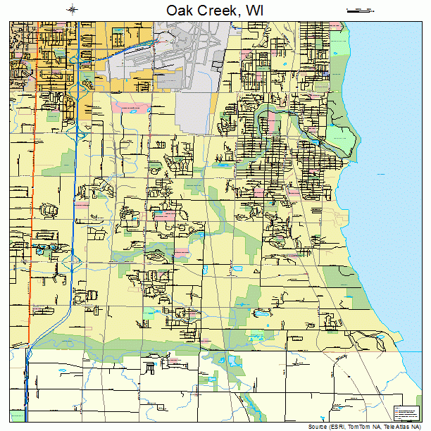 Oak Creek, WI street map