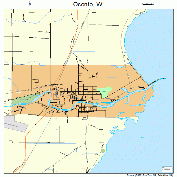 Oconto, WI street map