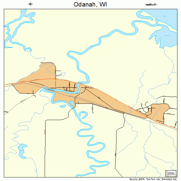 Odanah, WI street map