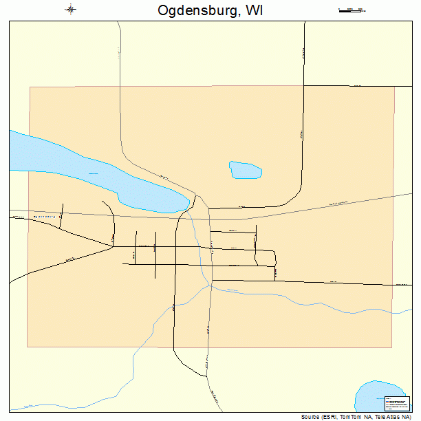 Ogdensburg, WI street map