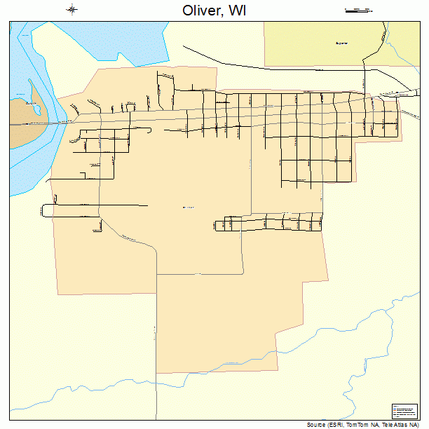 Oliver, WI street map