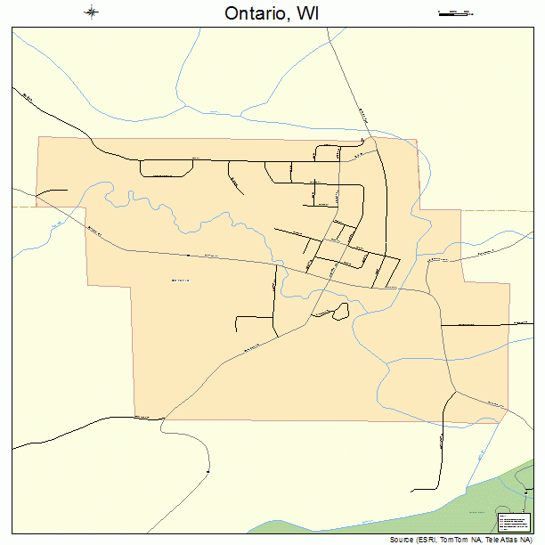 Ontario, WI street map