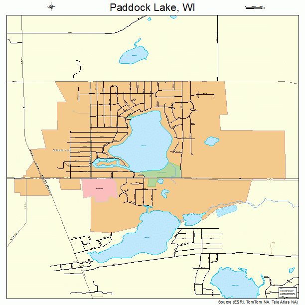 Paddock Lake, WI street map