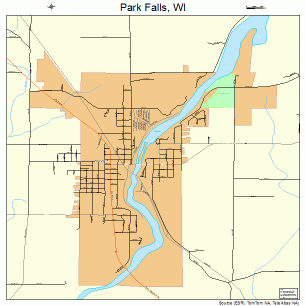 Park Falls, WI street map