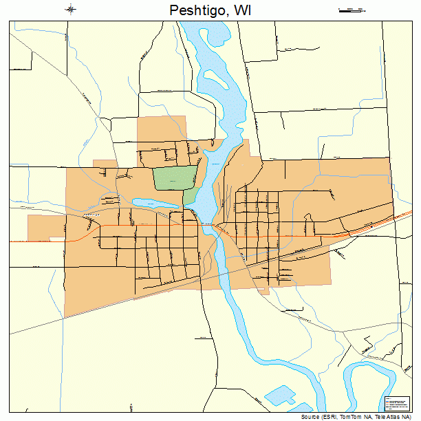 Peshtigo, WI street map