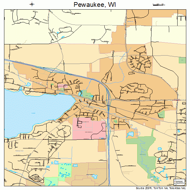 Pewaukee, WI street map