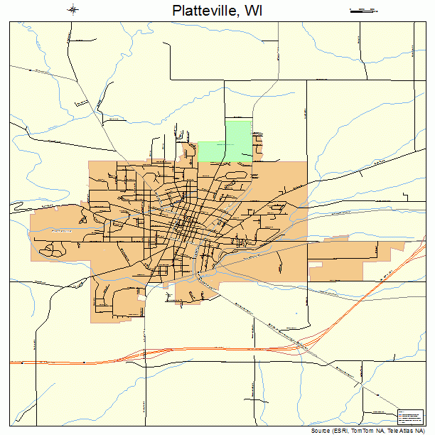 Platteville, WI street map