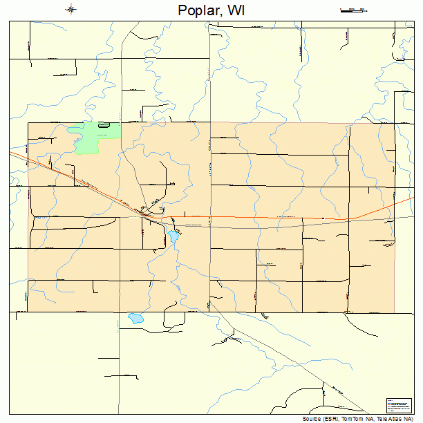 Poplar, WI street map