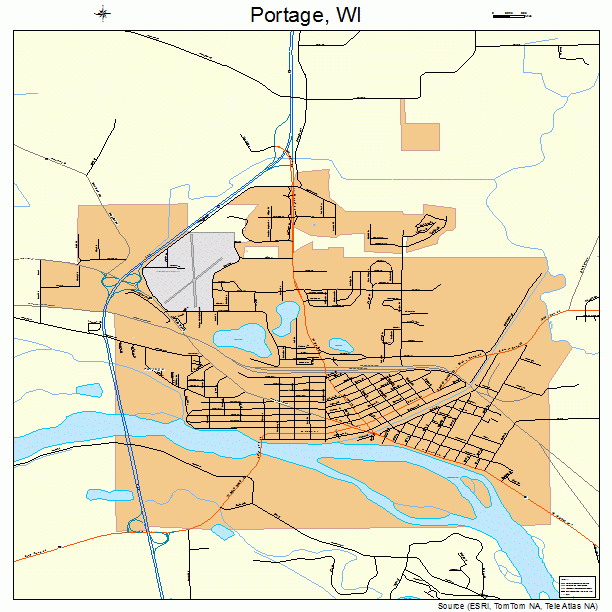 Portage, WI street map