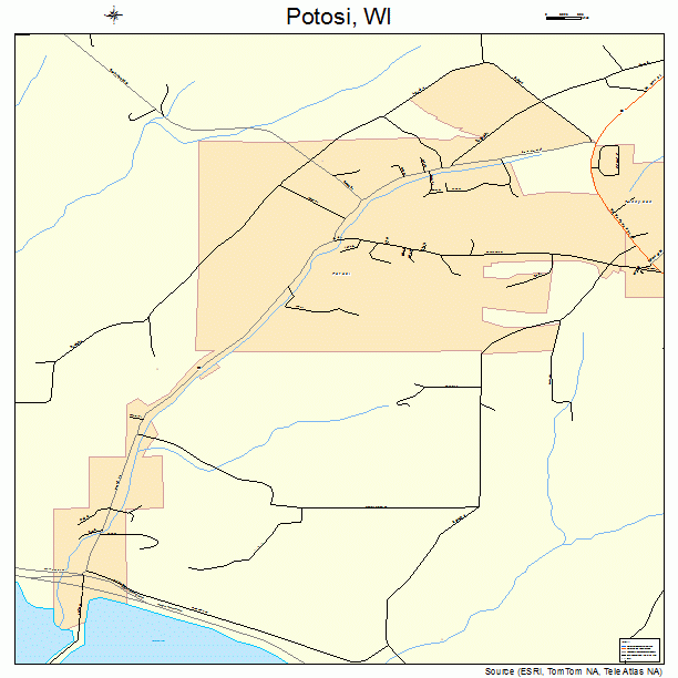 Potosi, WI street map