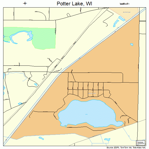 Potter Lake, WI street map