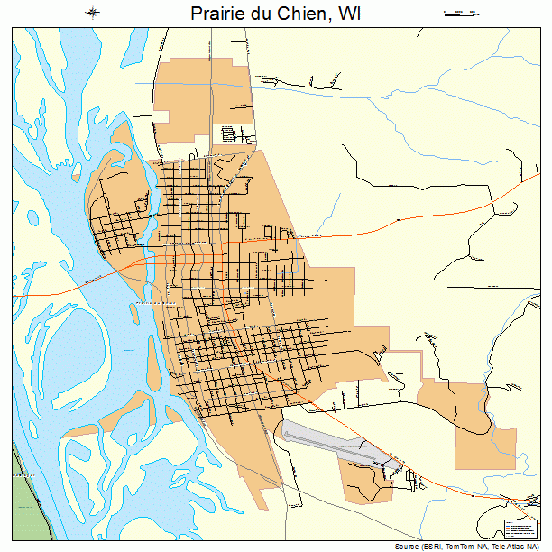 Prairie du Chien, WI street map