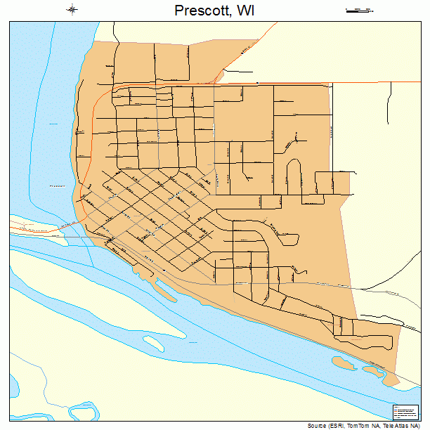 Prescott, WI street map