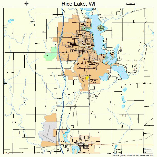 Rice Lake, WI street map