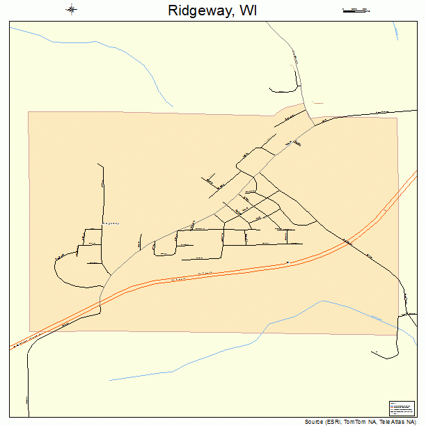 Ridgeway, WI street map