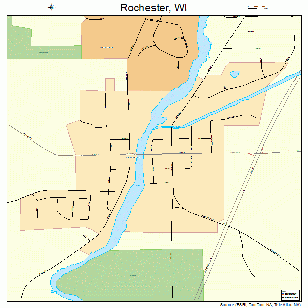 Rochester, WI street map