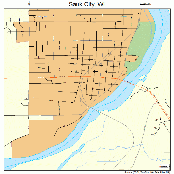 Sauk City, WI street map