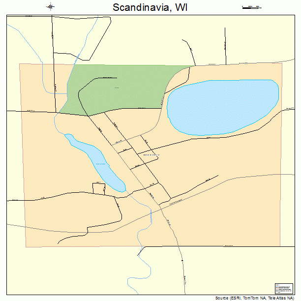 Scandinavia, WI street map