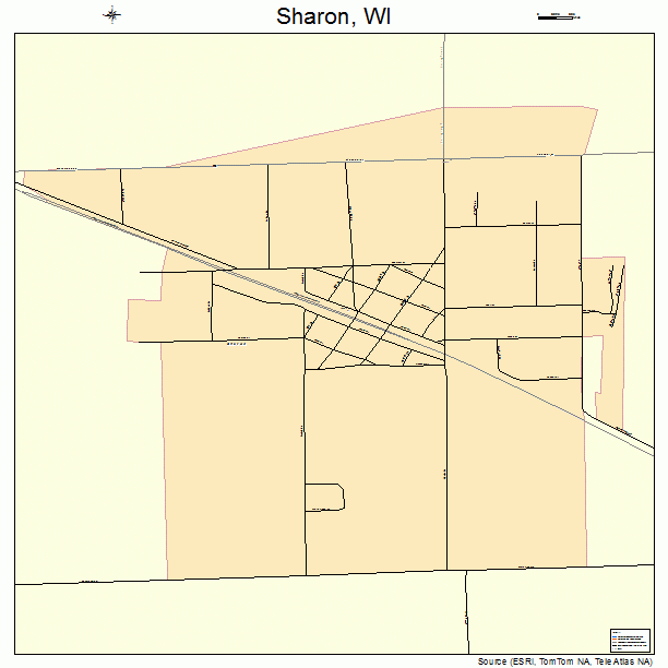 Sharon, WI street map