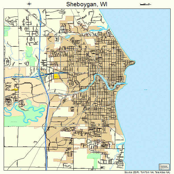 Sheboygan, WI street map