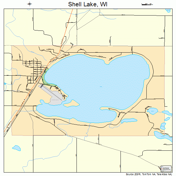 Shell Lake, WI street map
