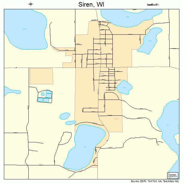 Siren, WI street map