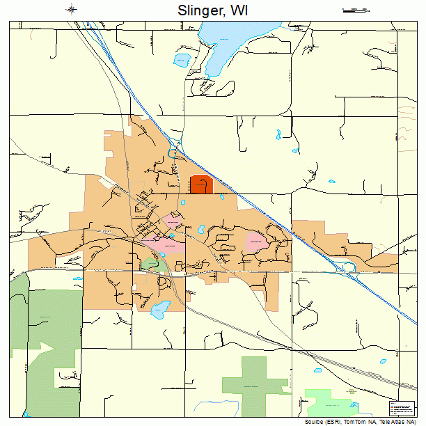 Slinger, WI street map